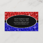 Glitz Mix Red Blue Black oval visitekaartje (Achterkant)