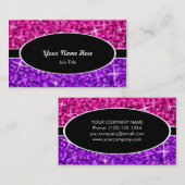 Glitz Mix rose violet noir carte de visite ovale (Devant / Derrière)