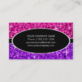 Glitz Mix rose violet noir carte de visite ovale (Dos)