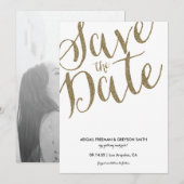 Glitz Nep-glitter Save The Date-aankondigingskaart Date (Voorkant / Achterkant)