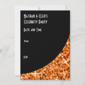 Glitz Orange, courbe noire Invitation "VIP Pass" (Dos)