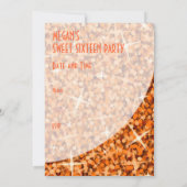 Glitz Orange courbe "Sweet 16" invitation (Dos)