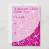Glitz Pink courbe "Bonne année" invitation (Dos)