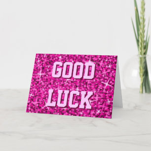 Glitz Pink "Good Luck"-kaart Kaart