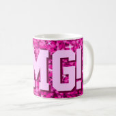 Glitz Pink print mug 'OMG!' (Devant droit)