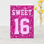 Glitz Pink 'Sweet 16' 'Happy Birthday' kaart (Gele Bloem)