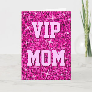Glitz Pink 'VIP MOM' 'Happy Birthday' kaart