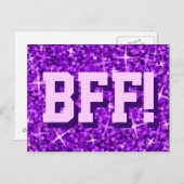 Glitz Purple 'BFF' carte postale (Devant / Derrière)