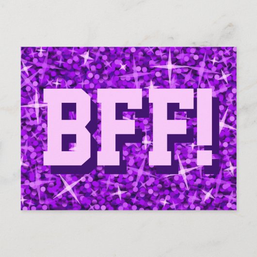 Glitz Purple 'BFF' carte postale (Devant)