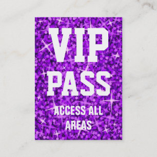 Glitz Purple 'VIP PASS' carte de visite chubby
