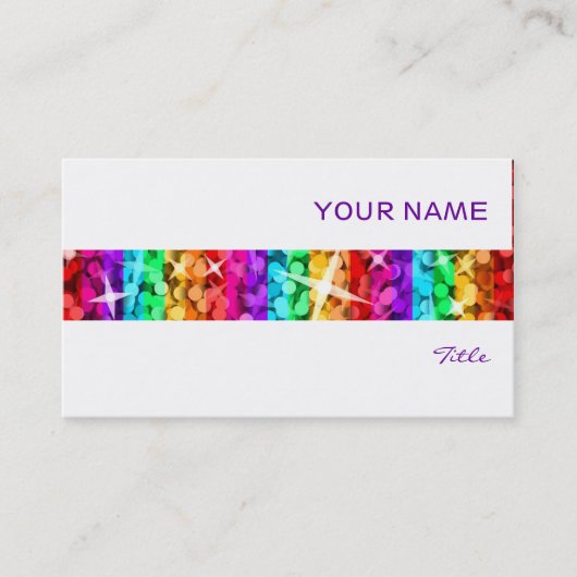 Glitz Rainbow Stripe carte de visite blanc (Devant)