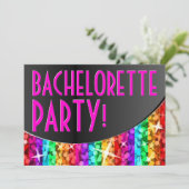 Glitz Rainbow Stripe curve 'Bachelorette Party' Kaart (Staand voorkant)