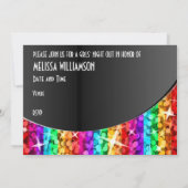 Glitz Rainbow Stripe curve 'Bachelorette Party' Kaart (Achterkant)