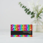 Glitz Rainbow Stripe visitekaartje zwarte streep (Staand voorkant)