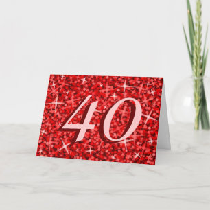 Glitz Red '40' jubileumkaart Kaart