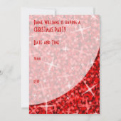 Glitz Red courbe "Fête de Noël !" invitation (Dos)