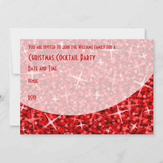 Glitz Red courbe invitation 'Noël Party' (Dos)