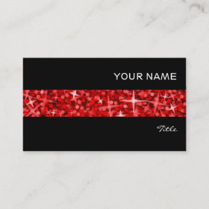 Glitz Red strié carte de visite noir