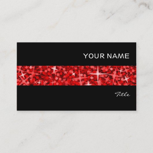 Glitz Red strié carte de visite noir (Devant)