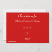 Glitz Red 'Vous êtes invité' invitation Noël (Dos)