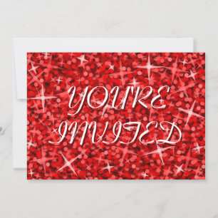 Glitz Red 'Vous êtes invité' invitation Noël