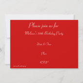 Glitz Red 'Vous êtes invité' invitation texte rose (Dos)