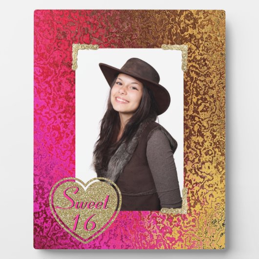 Glitz Rose & Or Sweet 16 Plaque photo (Devant)