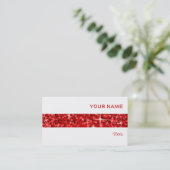 Glitz Rouge rayure carte de visite blanc (Debout devant)