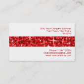 Glitz Rouge rayure carte de visite blanc (Dos)