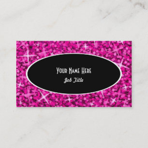 Glitz Roze Black Oval-visitekaartje Visitekaartje