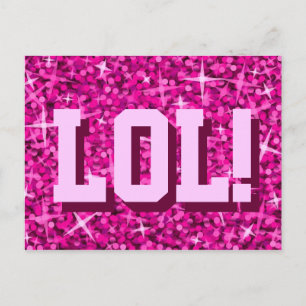 Glitz Roze 'LOL'! briefkaart