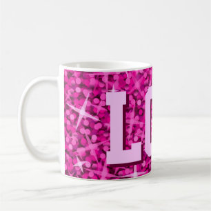 Glitz Roze print mok "LOL!"