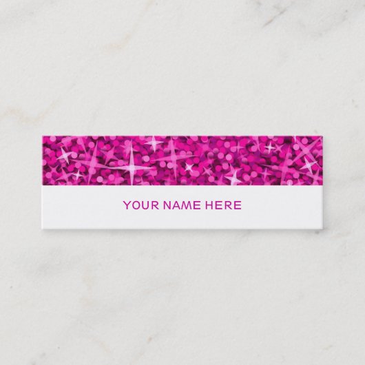 Glitz Roze visitekaartje vaag wit (Voorkant)
