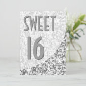 Glitz "Silver" courbe "Sweet 16" invitation (Debout devant)