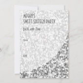 Glitz "Silver" courbe "Sweet 16" invitation (Dos)