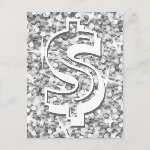 Glitz "Silver" dollar "$" briefkaart