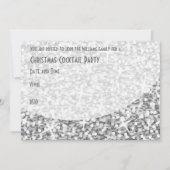 Glitz "Silver"-kromme "Kerstfeest"-uitnodiging Kaart (Achterkant)
