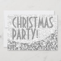 Glitz "Silver"-kromme "Kerstfeest"-uitnodiging