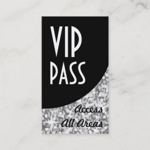Glitz Silver 'VIP Pass' Black Curve-visitekaartje Visitekaartje