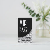 Glitz Silver 'VIP Pass' Black Curve-visitekaartje Visitekaartje (Staand voorkant)