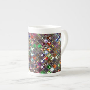 Glitz Tiles Multicolored print mok bone china