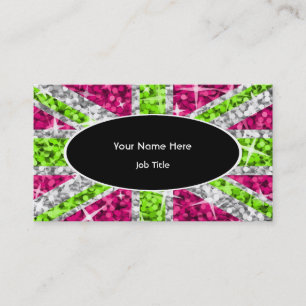 Glitz UK Lime noir ovale modèle de carte de visite