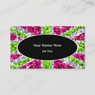 Glitz UK Lime noir ovale modèle de carte de visite