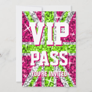 Glitz UK Limoen "VIP PASS"-uitnodiging Kaart