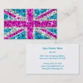 Glitz UK Pink modèle de carte de visite blanc (Devant / Derrière)