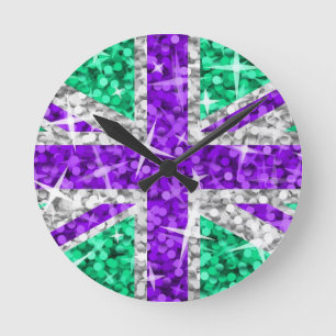Glitz UK Purple horloge ronde