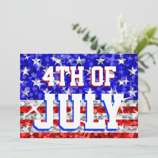 Glitz USA, uitnodiging van partij "4th of Juli" (Staand voorkant)