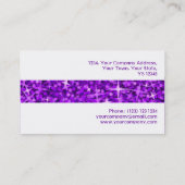 Glitz violet carte de visite rayé blanc (Dos)