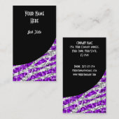 Glitz Zebra Paars Black Curve-portret Visitekaartje (Voorkant / Achterkant)