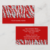 Glitz Zebra Rood visitekaartje rood (Voorkant / Achterkant)